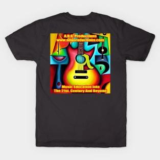 Abstract Image Of Musical Symbols and A Guitar T-Shirt